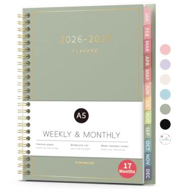 Imagem de Forvencer Agenda 2026-2027, agenda semanal e mensal de 17 meses, janeiro de 2026 a maio de 2027, 16 cm x 21,3 cm, agenda diária com abas, caderno organizador de faculdade, material escolar para sala