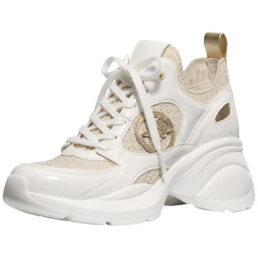 Imagem de Michael Kors Tênis feminino Zuma Knit Trainer, Ouro pálido, 40