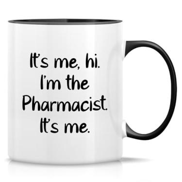 Imagem de Retreez Caneca engraçada de farmacêutico - It's Me, Hi I'm the Pharmacist - Caneca de café ou chá de cerâmica de 325 ml - Presente hilário para farmacêuticos, técnicos de farmácia - Caneca branca com