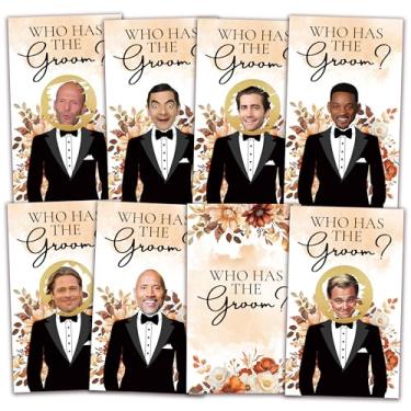 Imagem de Jogos de chá de panela floral, Who Has The Groom, cartão de raspadinha de 41 peças, chá de panela, decoração engraçada de brinde de despedida de solteira de 8,9 cm x 5,3 cm, decoração de lembrancinhas