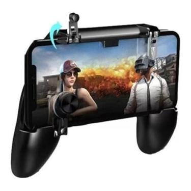 Imagem de Controle Mobile para Jogos, Gameplad, Gatilhos de Ferro, Borrachas Sensíveis, Ajustável até 17,3 cm, Compatível com PUBG, COD Mobile, FreeFire