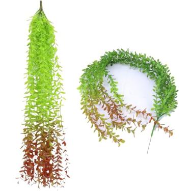 Imagem de 5 peças de videiras artificiais com folhas verdes, plantas penduradas, hera de plástico, guirlandas de casamento, decoração interna e externa, jardim, suporte de escada (cauda-vermelha)