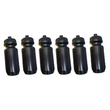 Imagem de Garrafa Squeeze Plástica 620ml – Academia, Esporte, Futebol e Dia a Dia | Treinos | Times | Campeonatos | Jogos (Preta, 6 unidades)