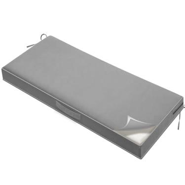 Imagem de Almofada de banco para ambientes externos 114 x 45 x 7,5 cm à prova d'água almofadas de móveis de pátio grosso solidez assento varanda almofada de balanço almofada de substituição para sofá de jardim