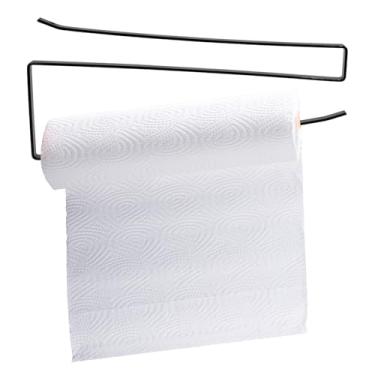 Imagem de ONLYKXY Suporte de toalha de papel de metal preto para rolo grande, toalheiro sob o armário para rolo de cozinha de banheiro, decoração de apartamento, acessórios organizadores, lavanderia