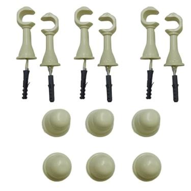 Imagem de Kit 6 Suporte Para Cortina Varão Simples Com Ponteira 19mm (Palha)