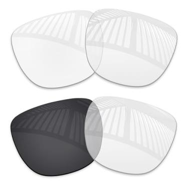 Imagem de MYCOURAG Lentes de reposição com proteção UV para óculos de sol RayBan Meta Wayfarer RW4008 53 mm – HD transparente + fotocrômico transparente não polarizado