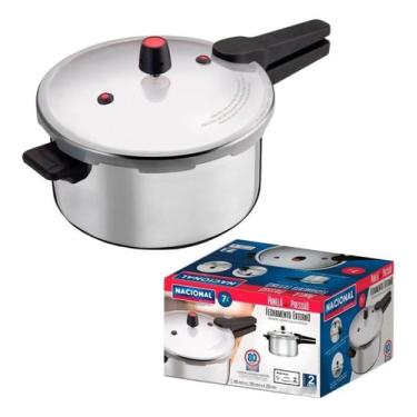Imagem de Panela De Pressão 7 Litros Aluminio Alta Condução Calor - Alumínio Nac