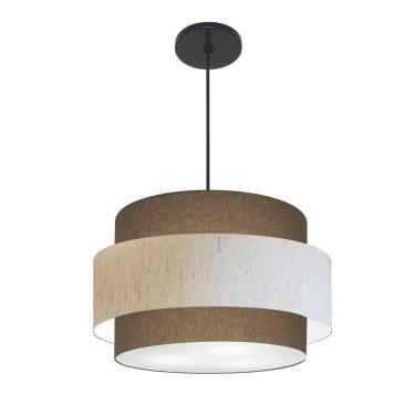Imagem de Lustre Para Sala De Jantar Vivare Md-4394 Cúpula Em Tecido 50cm Cáqui-linho-bege-cáqui 127/220v