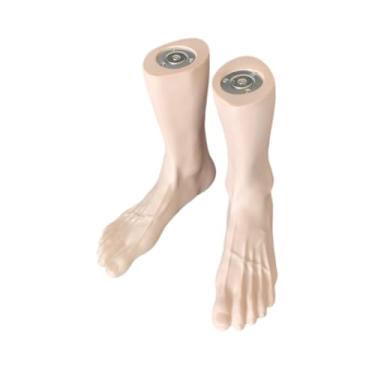 Imagem de Kokiya Manequim de PVC para exibição de pés, modelo de joias, suporte, meias para sapatos masculinos, modelo de pé masculino, para varejo, meias curtas, Marrom