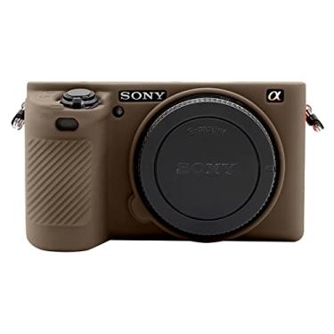 Imagem de Easy Hood Capa para câmera digital Sony Alpha A6500 ILCE-6500, capa protetora de silicone macio antiarranhões (café)