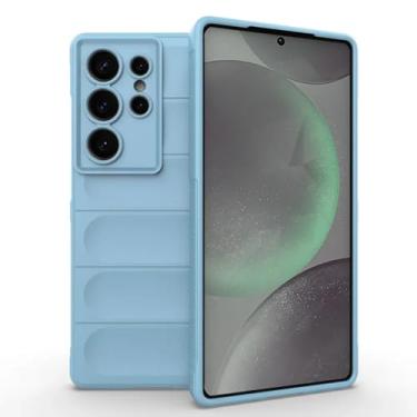 Imagem de Capa de celular antiderrapante e macia com absorção de impacto para Samsung Galaxy S25 S24 S23 S22 Ultra Plus Fe A55 A35 A16 A06 Note 20 U (para Galaxy S25/azul-celeste)