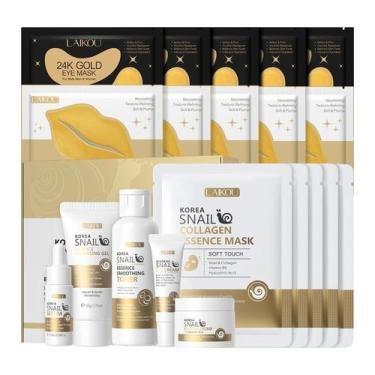 Imagem de Conjunto de cuidados com a pele LAIKOU Korean com gel de limpeza, tone