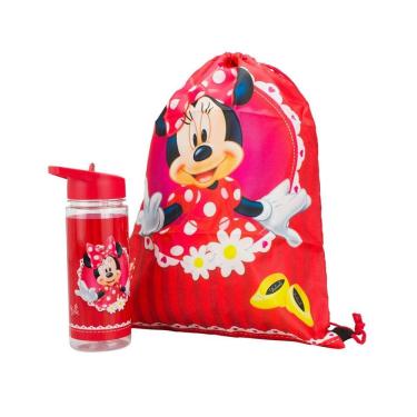 Imagem de Garrafa Minnie 450Ml Mochila Tipo Saco 30X43Cm - Disney