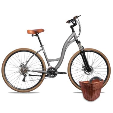 Imagem de Kit Bicicleta BLITZ Aro 29 Comodo Urbana Full SH 21v Freio á Disco + Cestinha e cadeado (Cinza, 16)