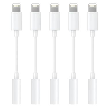 Imagem de [Certificação Apple MFi] Adaptador Lightning para conector de fone de ouvido de 3,5 mm chip DAC integrado, adaptador auxiliar de áudio Hi-Fi para iPhone 14/13/12/11/X/XS/XR/8/7, iPad, iPod - auxiliar