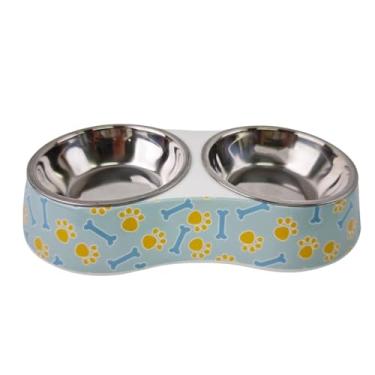 Imagem de Ｂｅｓｇａ Tigela dupla para comida de gato, prato de alimentação para animais de estimação com base antiderrapante para cachorro pequeno, L