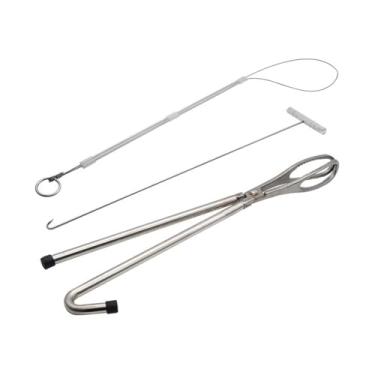 Imagem de IEUDNS Kit de ferramentas para obstetrícia de suínos com 3 peças, alicate de obstetrícia com gancho e ferramenta de corda, dispositivo veterinário de aço