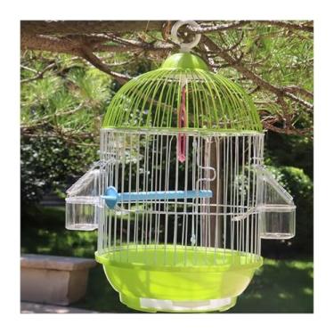 Imagem de Gaiola de pássaro papagaio gaiola de pássaro pequeno redondo de alta qualidade ninho de pássaro ornamental (verde)