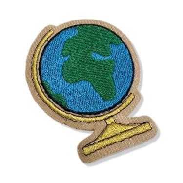 Imagem de V0043-001 Globo Terrestre Patch Bordado 7,8×6,0cm (B- Arquivo Matriz para bordar em máquina eletrônica OU DOMÉSTICA.)