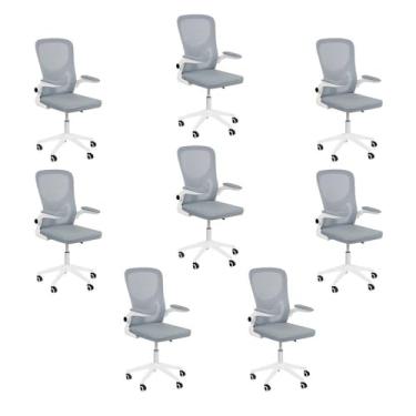 Imagem de Loft7, Kit 8 Cadeiras escritório rodizio office Bytes