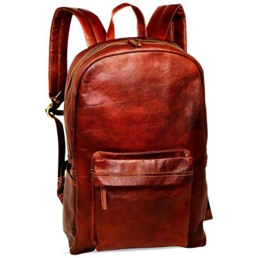 Imagem de Mochila Vintage de Couro para Laptop Resistente a Água, JAALD 8541574356, Marrom