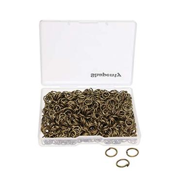 Imagem de Shapenty 1000 peças, banhado a prata, argolas abertas de ferro, conectores a granel para brincos de artesanato faça você mesmo, colar com pingente, gargantilha, joias, descobertas e acessórios de corrente de chaveiro, Bronze, 6mm, 1
