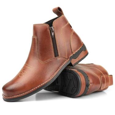 Imagem de Botina masculina rodeio country estilo texana em couro - Pizzolev, Pin