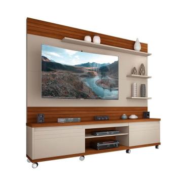 Imagem de Estante Home Theater Com Nichos E Prateleiras Tv Até 70 Pol Cedro Off White/freijo Cedro Off White/freijo