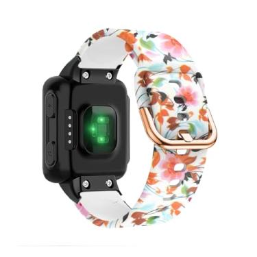 Imagem de Pulseira de relógio compatível com Garmin Forerunner 35, pulseira de silicone de substituição com padrão moderno para homens e mulheres (pássaro)