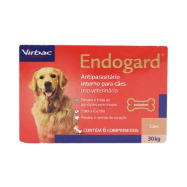 Imagem de Endogard Vermifugo Cães 30 Kg Caixa 6 Comprimidos - Virbac