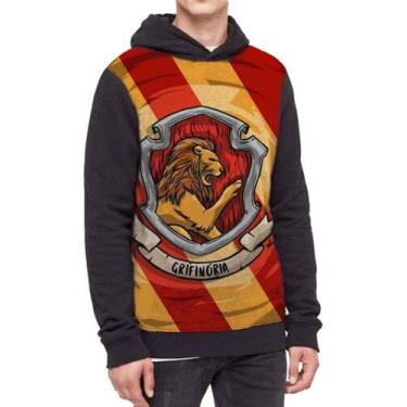 Imagem de Moletom Com Capuz Harry Potter Grifinoria Ref:109 - smoke, Preto, M