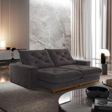 Imagem de Sofá Retrátil Muzambinho 2,50M 4 Lugares Molas Ensacadas TXR, Marrom