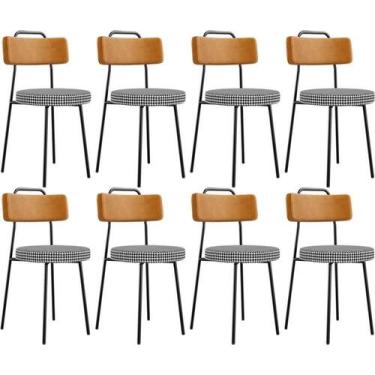 Imagem de Kit 08 Cadeiras Decorativa Estofada Sala Jantar Barcelona L02 material