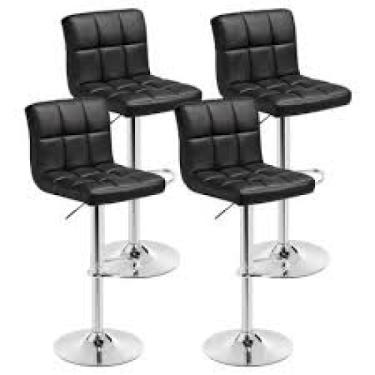 Imagem de Conjunto kit  4 Banquetas Gomos Confort Giratoria alta bar bancada