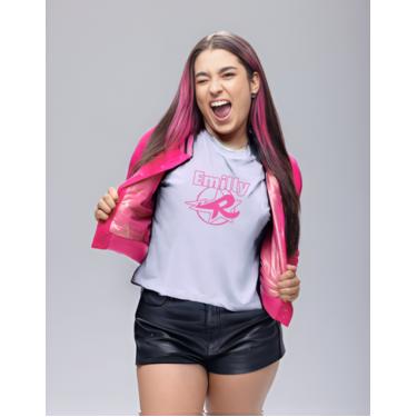 Imagem de Camiseta de Algodão Dos Rosa Branca Símbolo Emily
