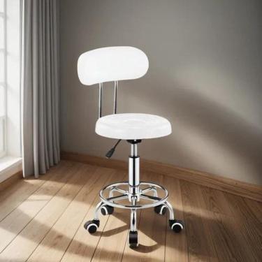 Imagem de Cadeira Mocho Base Cromada Tatoo Clinica Estetica Dentista