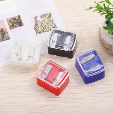 Imagem de Apontador de lápis duplo preto, pacote com 5, apontador de lápis duplo | Afia | Fácil de limpar | Adequado para viagens | Compacto