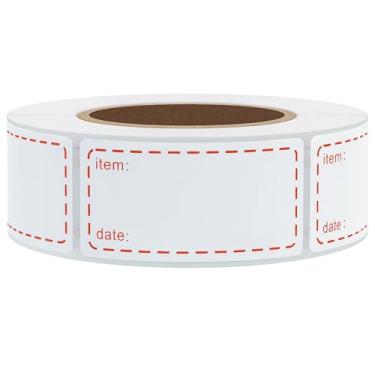 Imagem de 500 etiquetas de freezer adesivos de armazenamento removíveis 1 x 5 cm à prova d'água resistente a óleo etiquetas de cozinha para geladeira (vermelho)