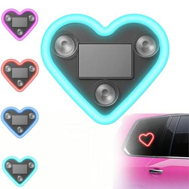 Imagem de Luz ambiente de carro LED em forma de coração movida a energia solar - 2026 novo triângulo de carro ou luz de janela traseira lâmpadas de atmosfera interior automotivo para decoração romântica e dia