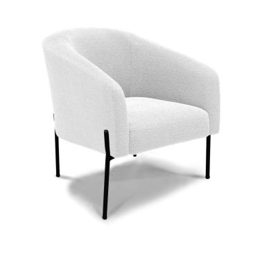 Imagem de Cadeira Sala De Jantar Pé De Ferro Preto Stella Bouclê D03 - D'rossi Cor Off White