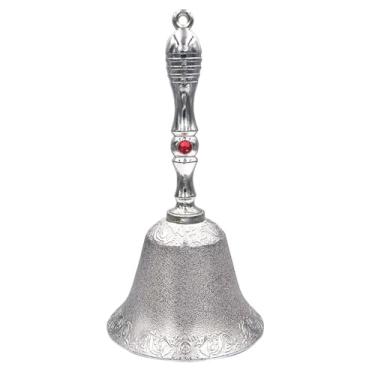 Imagem de Sino de mão super alto, sinos de toque vintage, sino de liga de cobre para casamento, treinamento de animais de estimação, jantar, meditação, serviço, sala de aula e ensino musical, prata