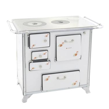Imagem de Fogão a Lenha 01 Venâncio Gabinete Tradicional Branco Florido FL1GCX-28934