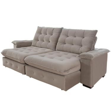 Imagem de Sofá 3 Lugares Coliseu 2.00m Retrátil E Reclinável Super Pillow - Avelã