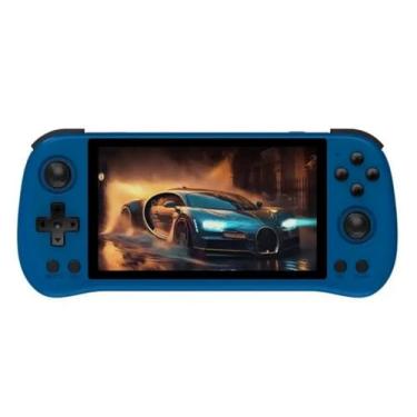 Imagem de Console Portátil de Jogos X55 , Tela IPS 5.5 Polegadas, CPU RK3566, Sistema Linux, 3000+ Jogos, Wi-Fi, Bluetooth, MicroSD 64GB, Saída HDMI, (Cor Azul) PowKiddy