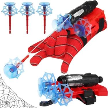 Imagem de Kit Luva Lançadora De Teia Héroi Aranha Homem Spider Brinquedo Infantil Com 3 Dardos De Ventosa Potente E Cordão Super Presente Estimula Diversão