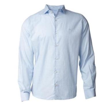 Imagem de Camisa Masculina Pitt Jeans Social Slim Fit Azul Claro-Masculino