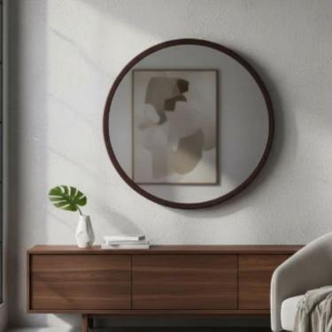 Imagem de Espelheira Redondo 40cm Moldura Alumínio Basic Preto