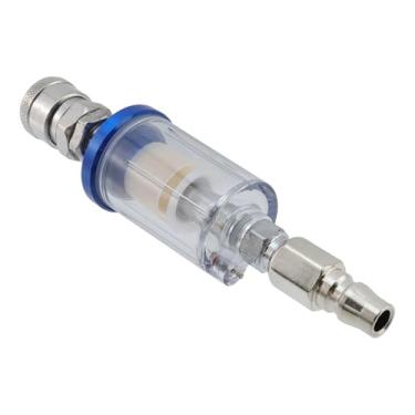 Imagem de Rannb Separador de água de óleo para linha de ar G1/10.2 cm, filtro de aerógrafo com núcleo de cobre, separador de umidade com acoplador e plugue para compressor de ar