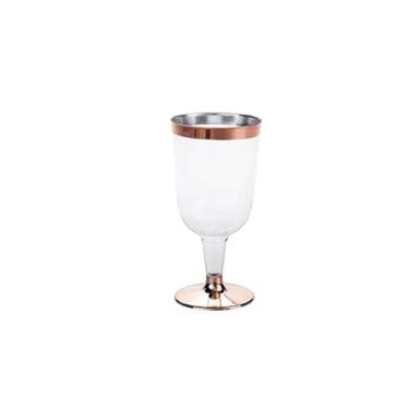 Imagem de Taça Vinho Borda Rose 210ml c/4 Un - Silver Plastic